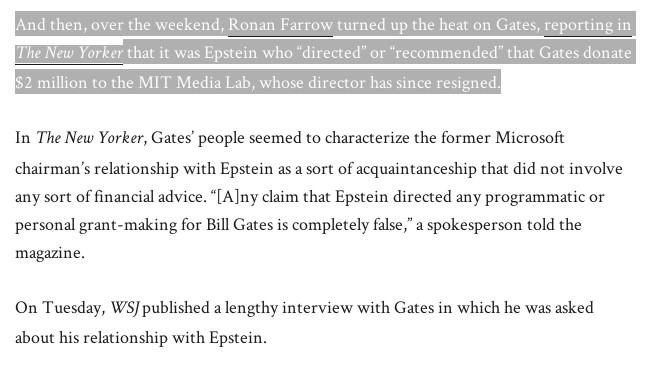 New Yorker on Gates MIT scandal