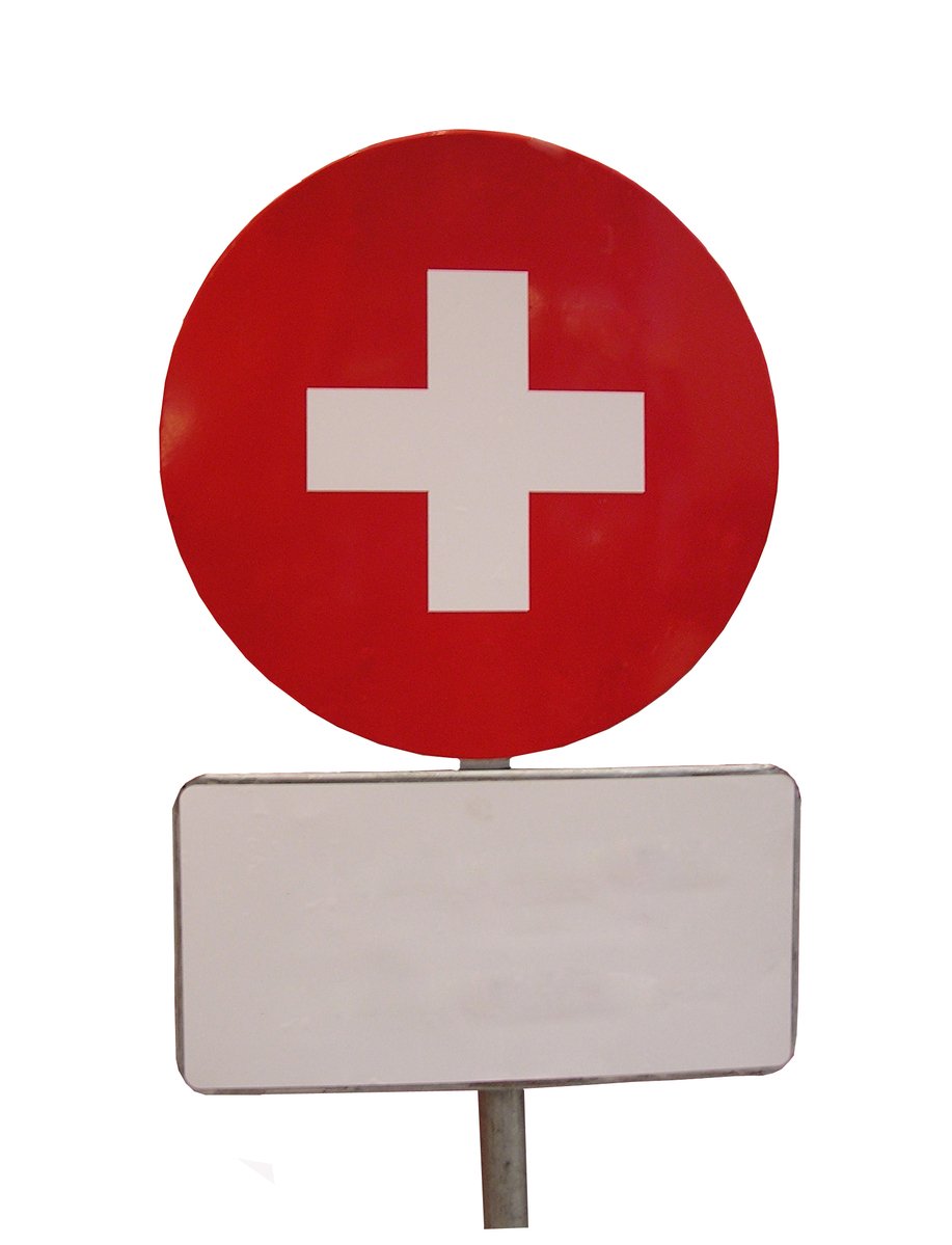Red cross sign