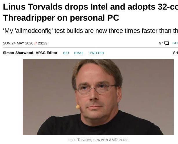 Torvalds article in The Register