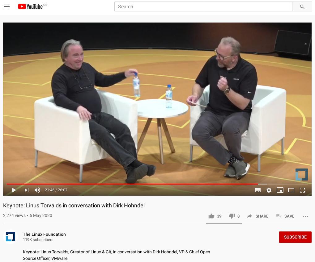 Keynote: Linus Torvalds in conversation with Dirk Hohndel