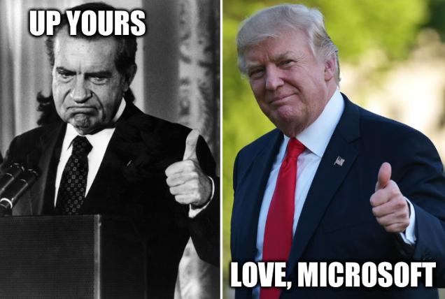 Two Crooks: Up yours... Love, Microsoft