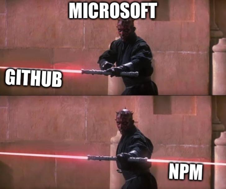 Darth Maul Double Sided Lightsaber: Microsoft, GitHub, NPM