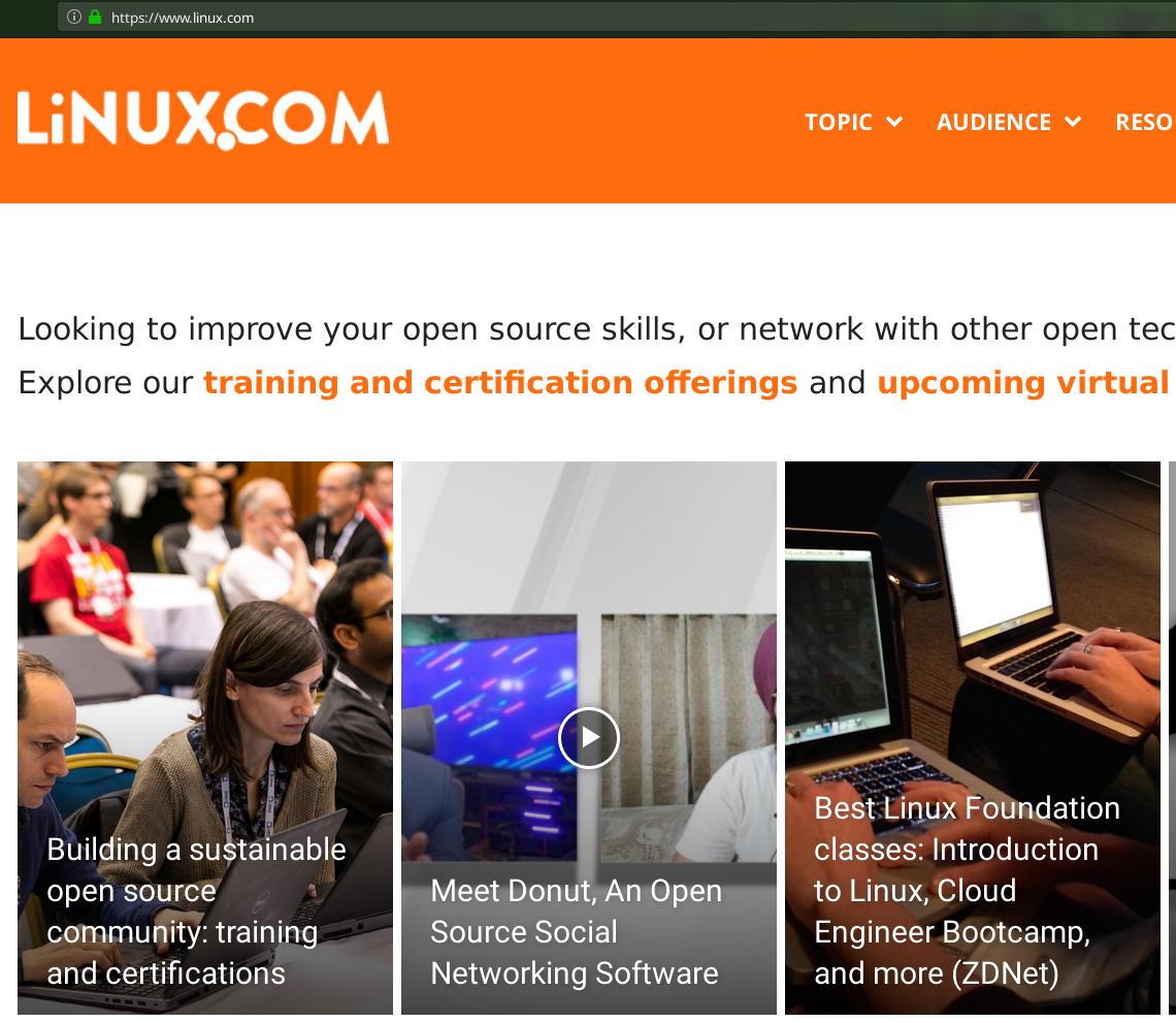 Linux.com front page