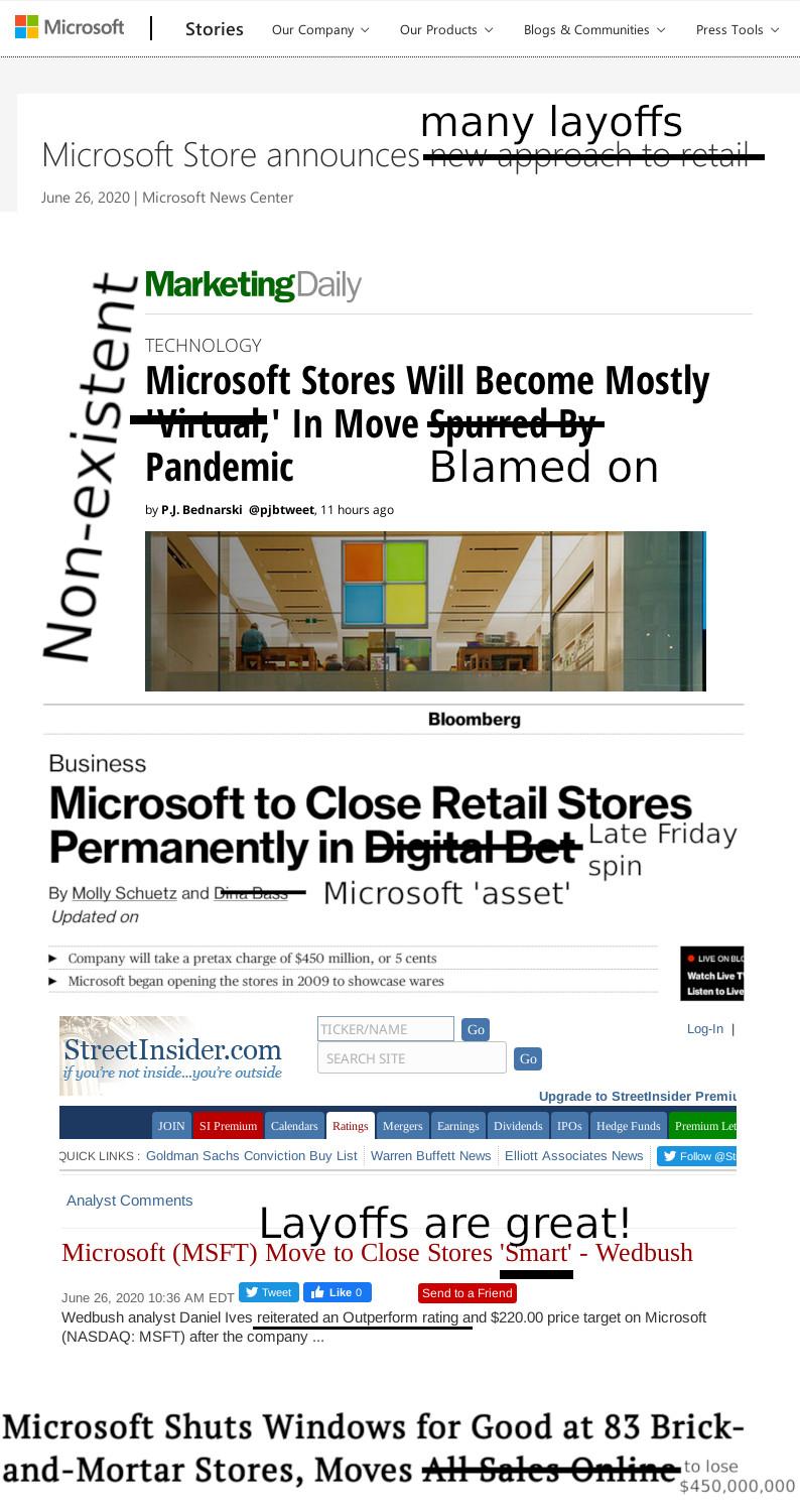 Microsoft layoffs spin