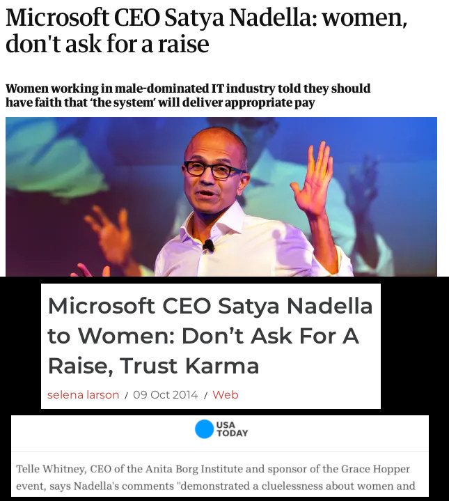 Nadella comments on women