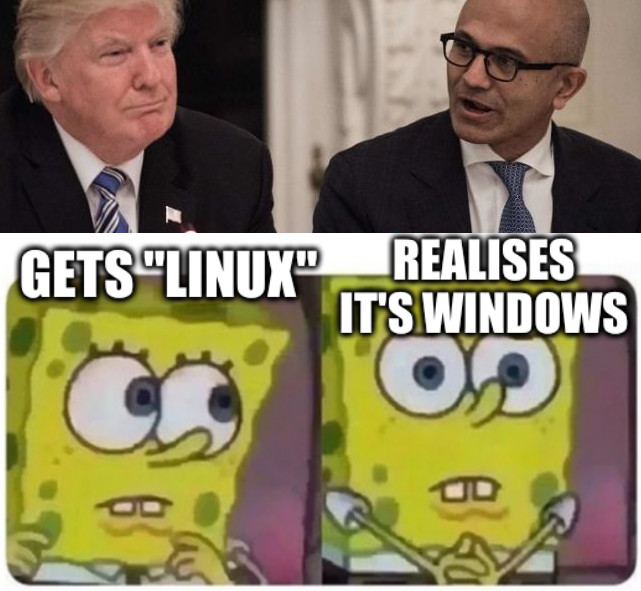 The Spongebob: Gets 'Linux', Realises it's Windows