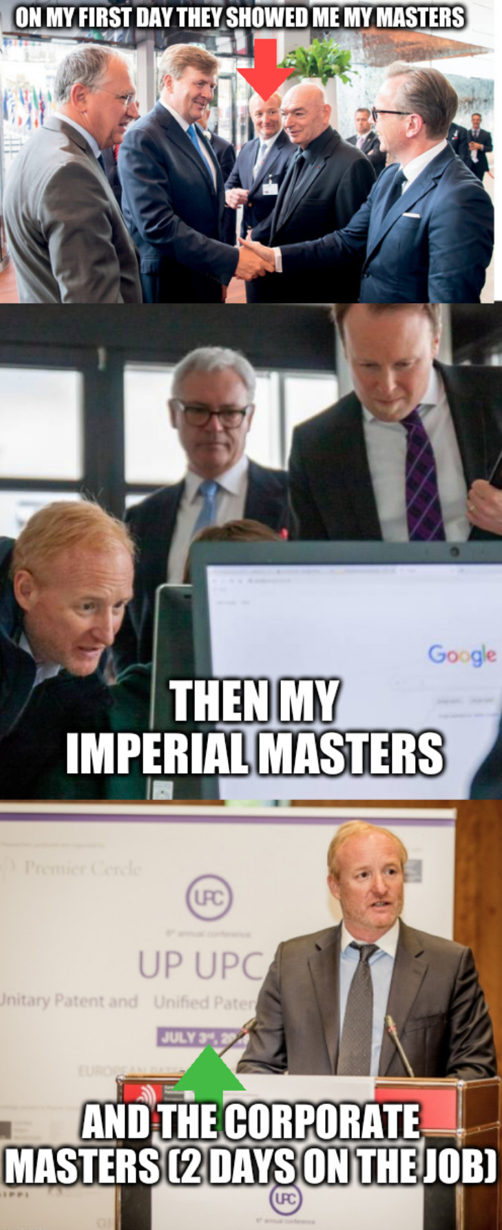 On my first day they showed me my masters. Then my imperial masters. And the corporate masters (2 days on the job).