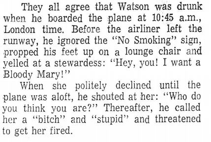 Watson on the plane