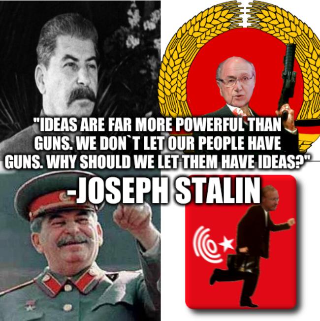 Hotline Stalin: 'Ideas are far more powerful than guns. We don`t let our people have guns. Why should we let them have ideas?' -Joseph Stalin