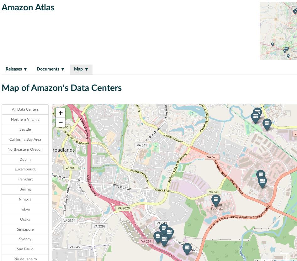 Amazon datacentres in Ashburn