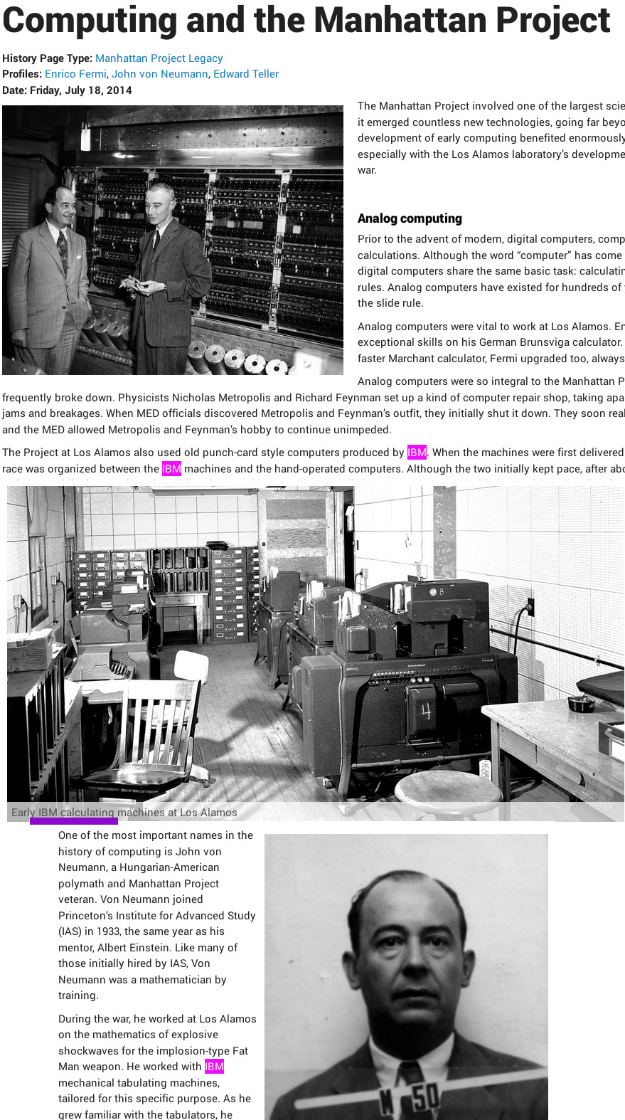 IBM in Manhattan Project