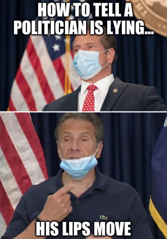 Cuomo Mask Tips: How to tell a politician is lying... his lips move