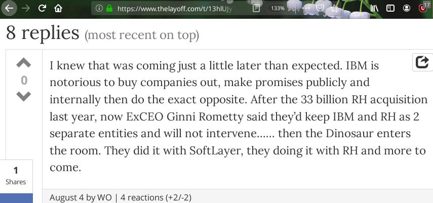 Screenshot: Red Hat theLayoff