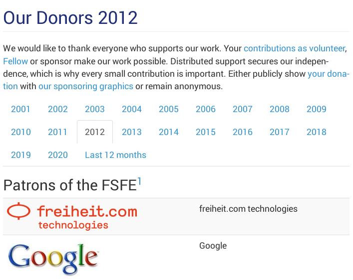 FSFE and Google 2012