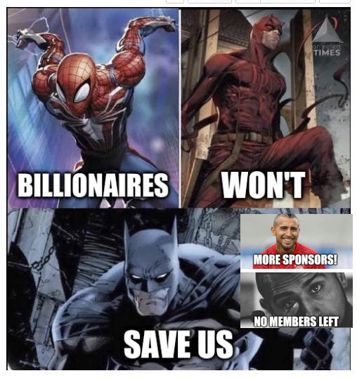 Superhero meme: Billionaires Won't Save Us