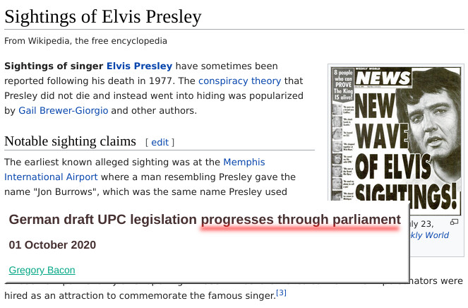 Elvis Presley and UPC