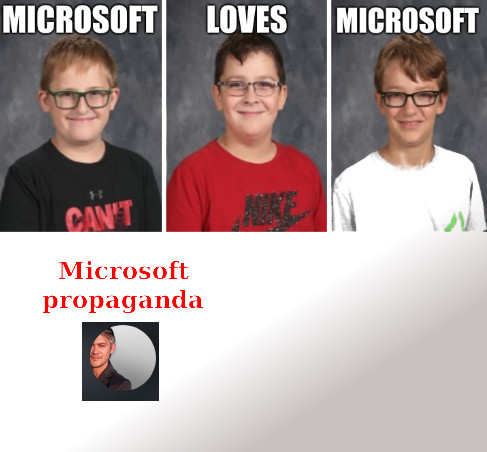 Boy three: Microsoft Loves Microsoft