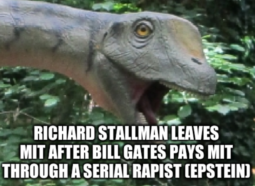 Richard Stallman leaves MIT after Bill Gates pays MIT through a serial rapist (Epstein)