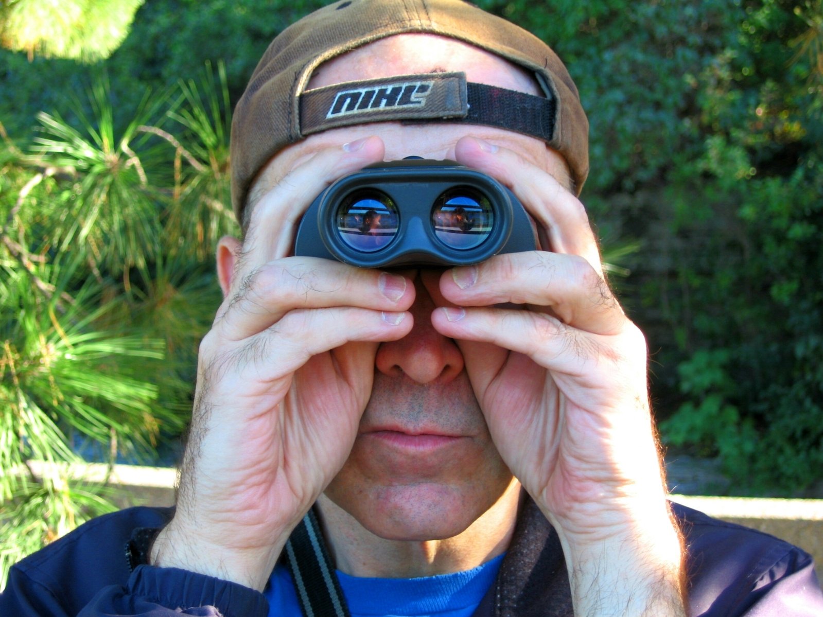 Man with binoculars