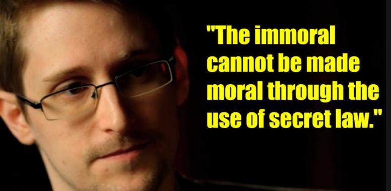 Snowden on secret law