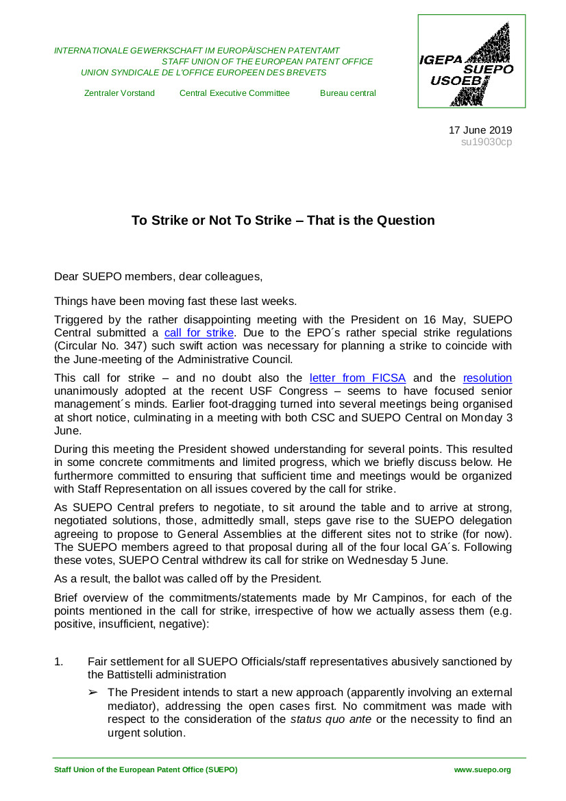 EPO strike June 2019 Page 1
