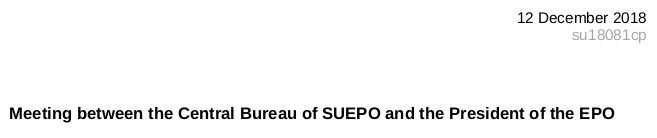 When Central Bureau of SUEPO met the EPO President