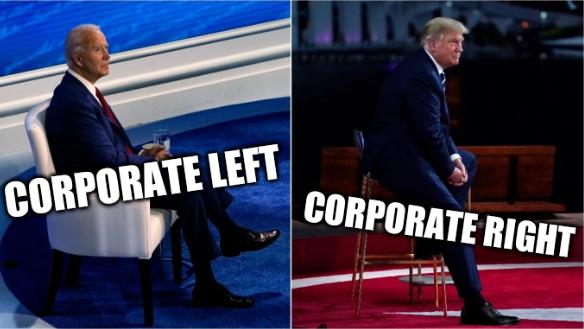 Biden-Trump Town Halls: Corporate left; Corporate right