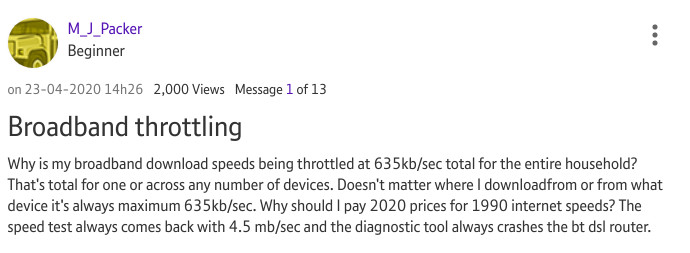 BT throttling example #1