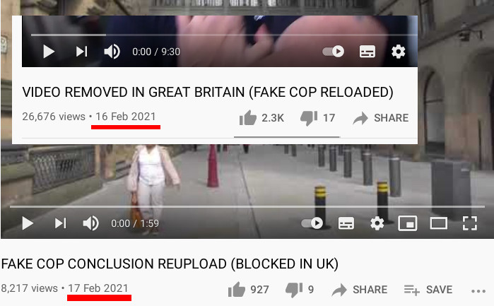 Fake cops censorship