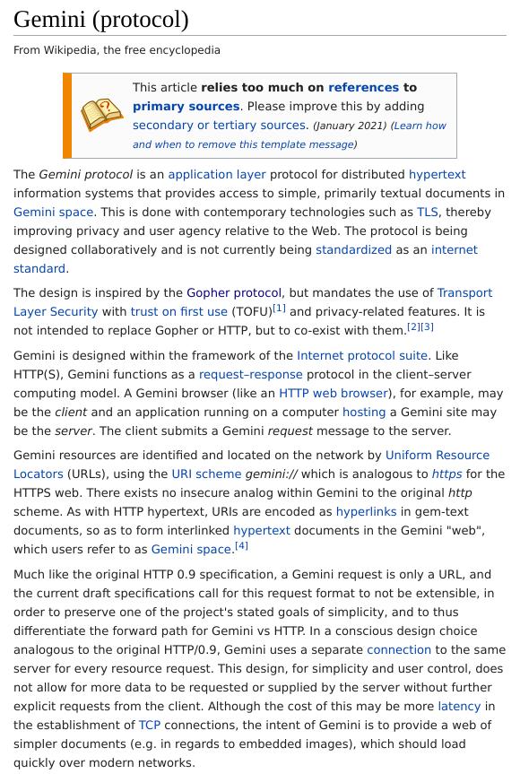 Gemini in Wikipedia