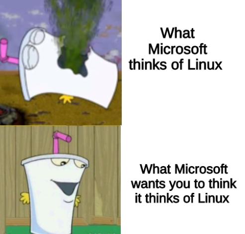 Master Shake Hotline bling: What Microsoft thinks of Linux; What Microsoft wants you to think it thinks of Linux