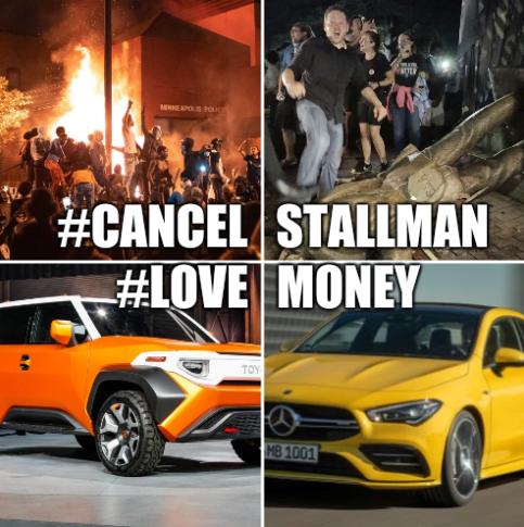 #Cancel Stallman  #Love Money