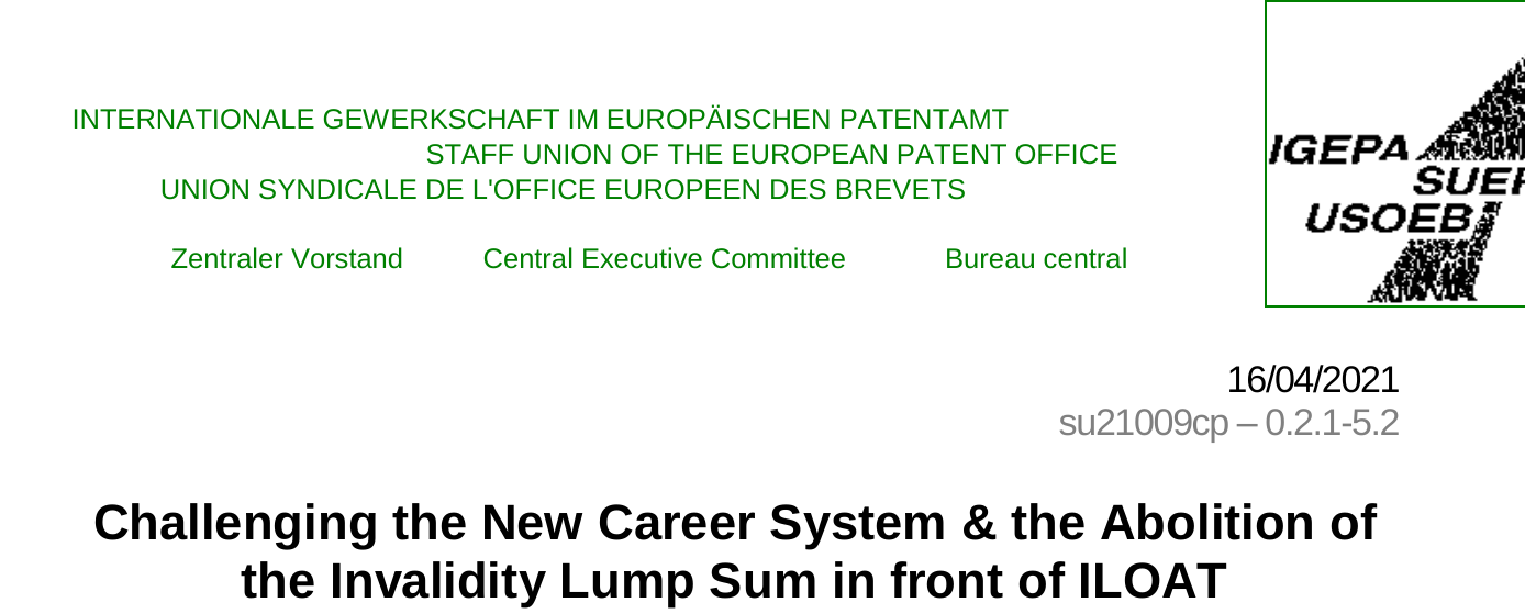 Challenging the New Career System and the Abolition of the Invalidity Lump Sum in front of ILOAT