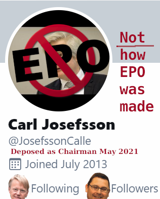 Deposed as Chairman May 2021; Not how EPO was made