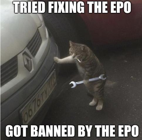 Tried fixing the EPO. Got banned by the EPO.