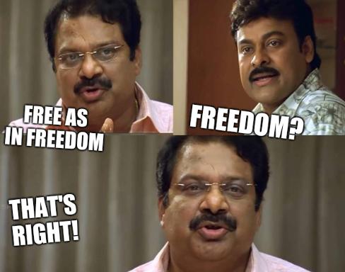 Jai Chiranjeeva: Free as in freedom; freedom? That's right!