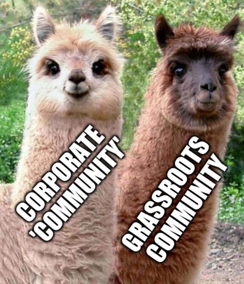 Corporate 'community' and grassroots community