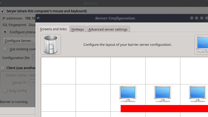 Barrier settings