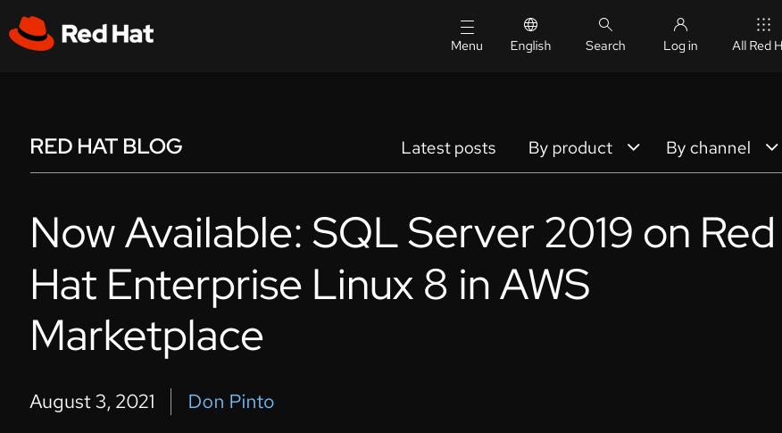 Now Available: SQL Server 2019 on Red Hat Enterprise Linux 8 in AWS Marketplace