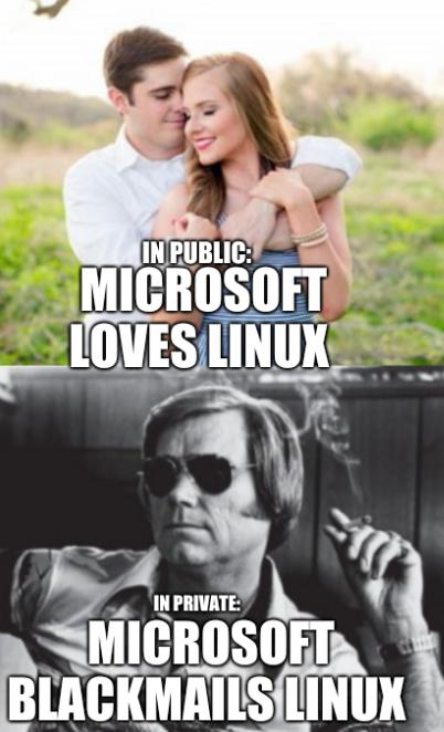 In public: Microsoft loves Linux; in private: Microsoft blackmails Linux