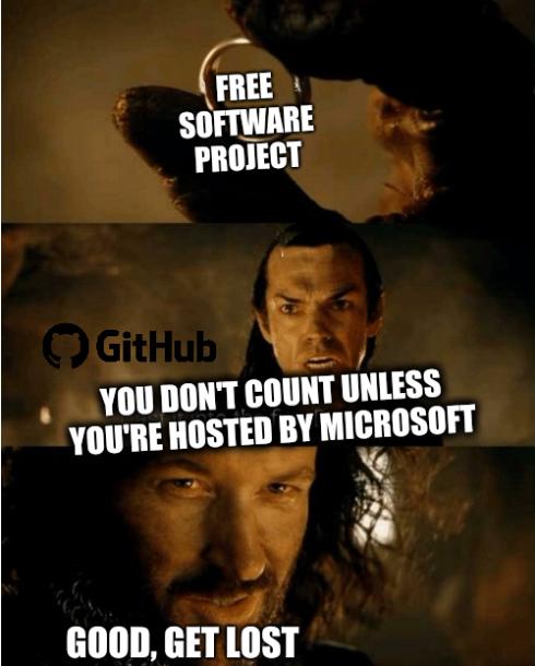 Cast it in the fire: Free software project; You don't count unless you're hosted by Microsoft; Good, get lost