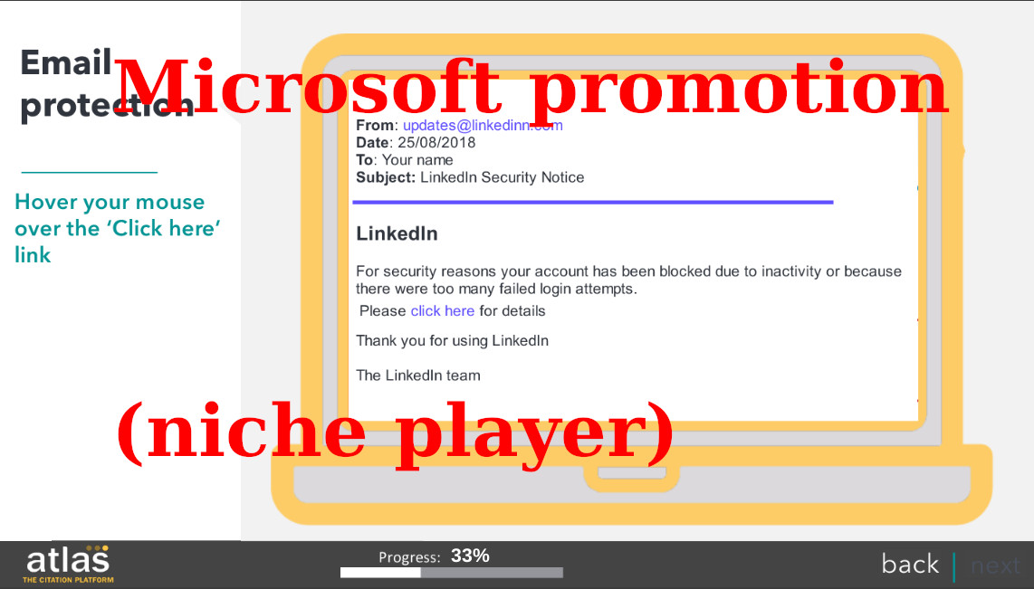 Microsoft promotion (niche player)