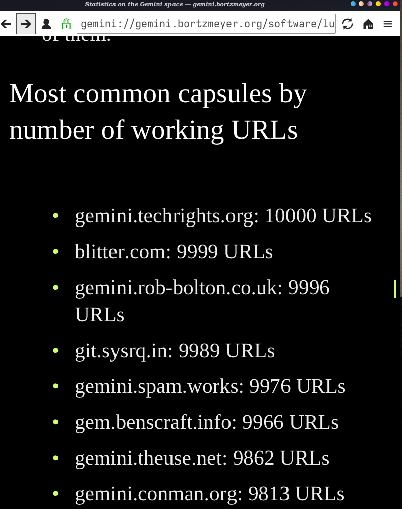 Bortzmeyer's Gemini stats