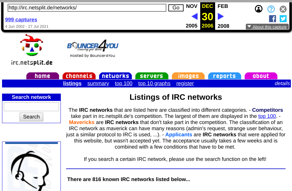 netsplit.de networks survey for 2006