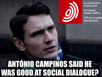 António Campinos said he was good at social dialogue?