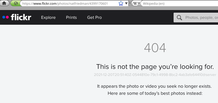 Nat Friedman deleted his Flickr account