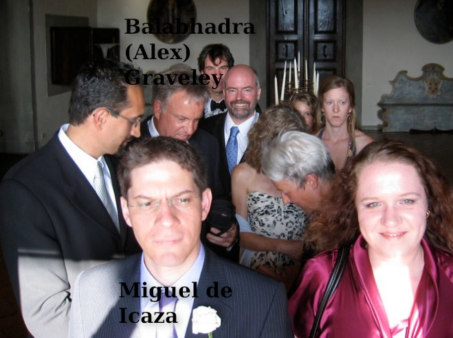 Balabhadra (Alex) Graveley, Miguel de Icaza at wedding
