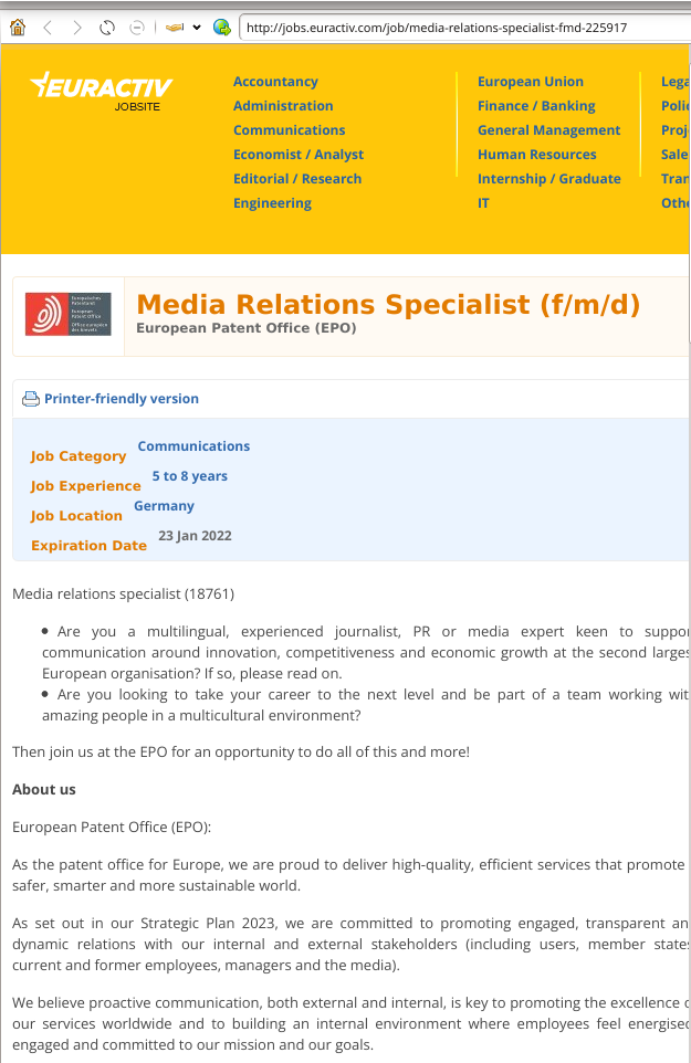 Media Relations Specialist (f/m/d)