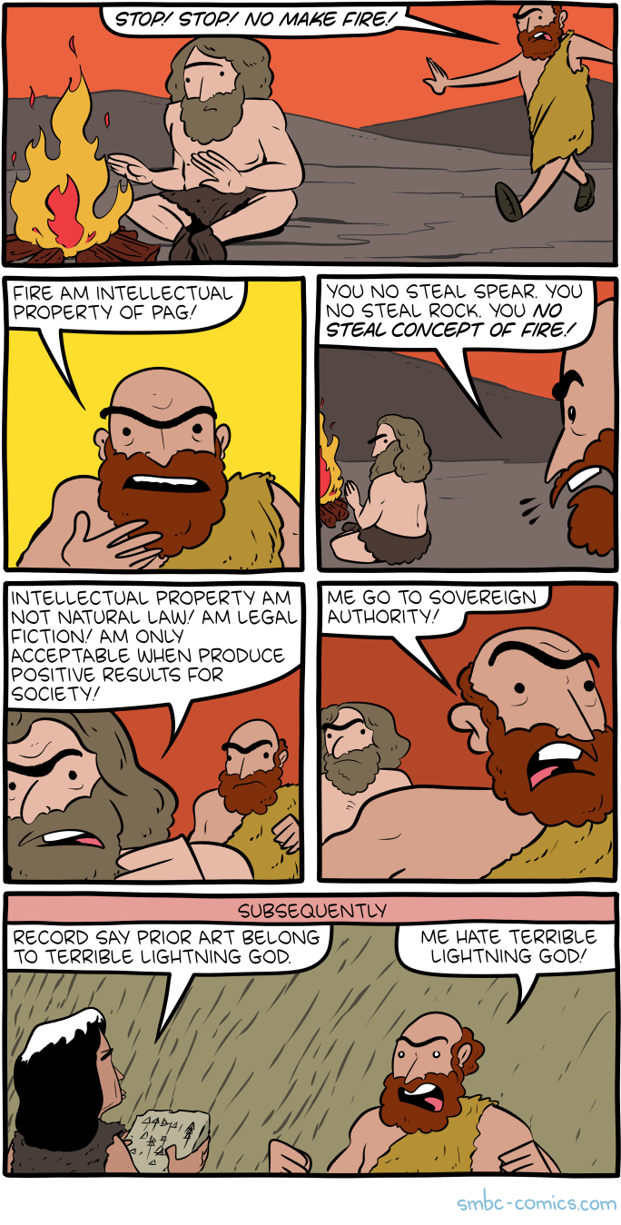 Saturday Morning Breakfast Cereal on 'Intellectual Property'