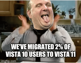Ballmer: We've migrated 2% of Vista 10 users to Vista 11